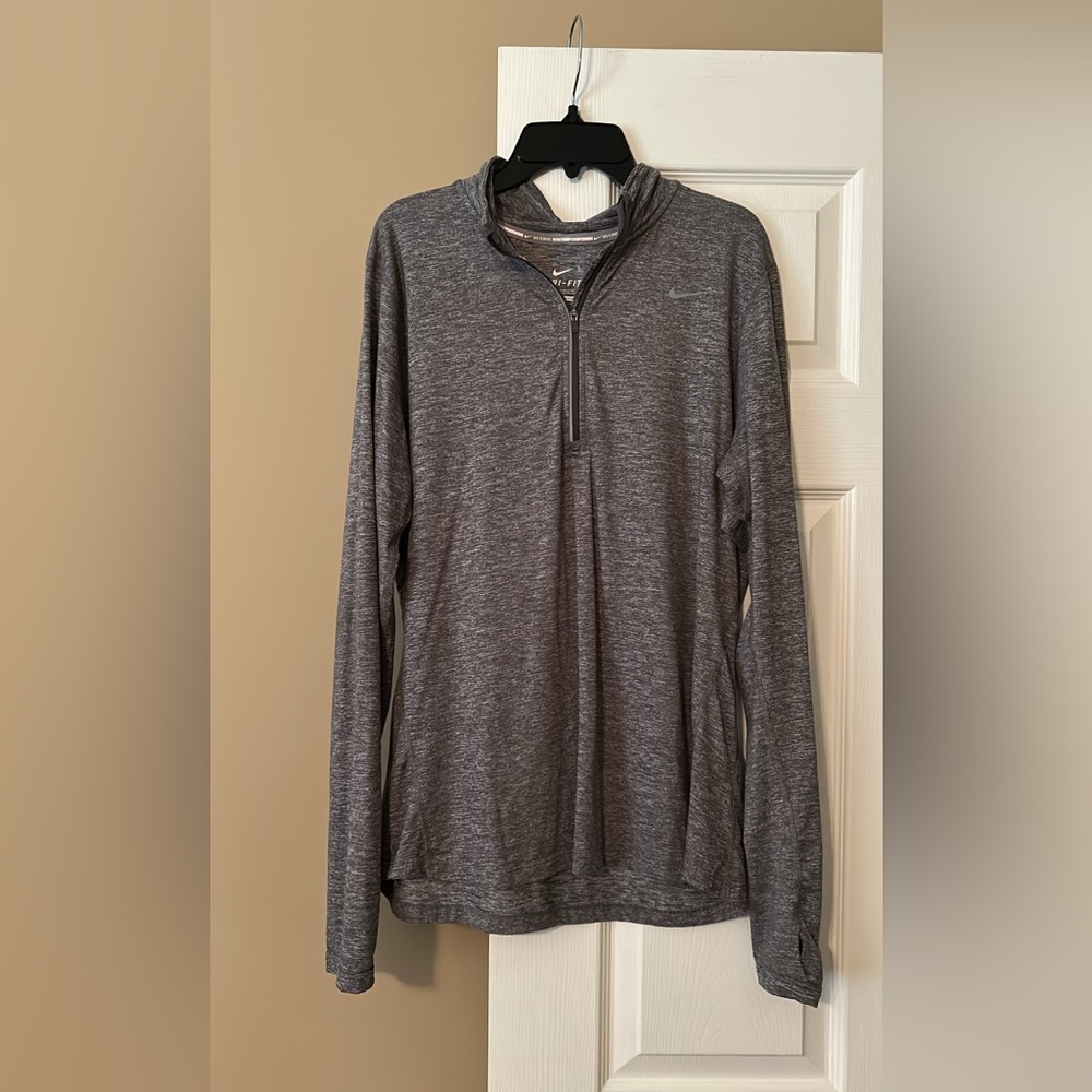 Nike Heathered Gray Quarter-Zip Top